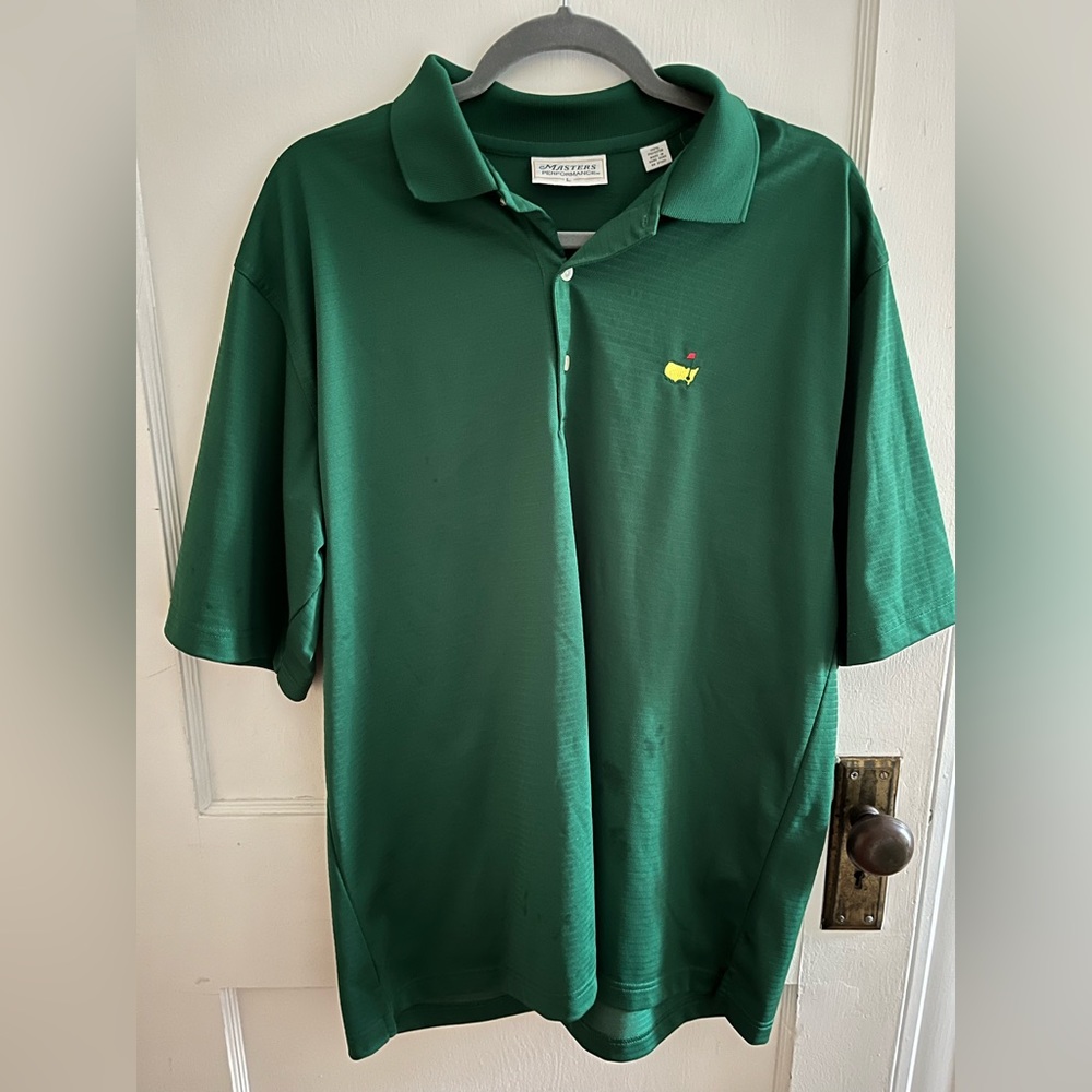 The Masters Polo Golf Shirt Slazenger Mens Green Large Augusta National Golf
